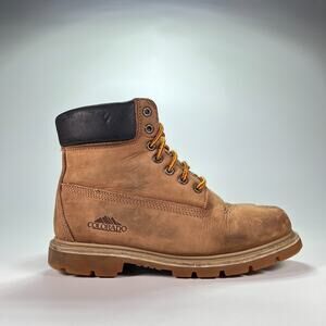 Colorado Light Brown Leather Durable Construction Safety Work Boots Men's Sz 9.5